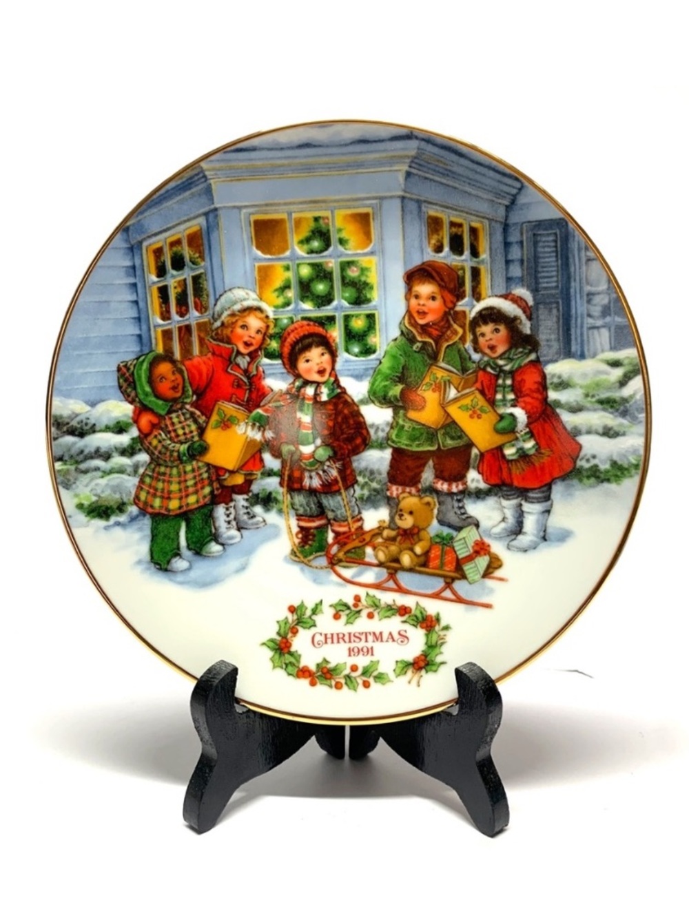 Vintage Avon 1991 Perfect Harmony Christmas Collector Plate 22K Gold
